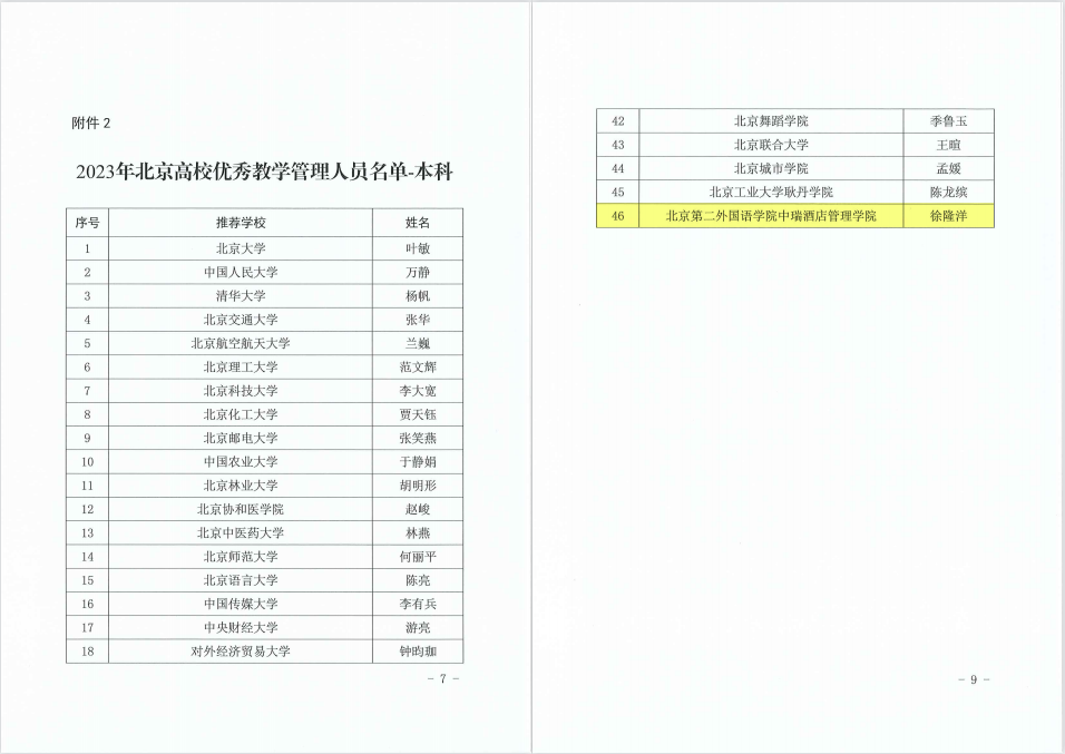 年北京高校本科教学项目建设评选中获评！尊龙登录喜报！中瑞多项成果在2023(图3)